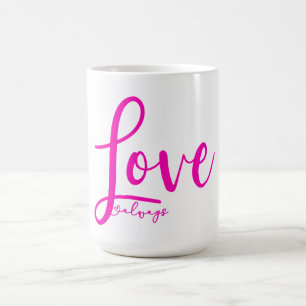 Mug Aimer toujours rose brillant Typographie mignonne 
