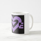 Mug Aimer violet sur noir (Devant droit)