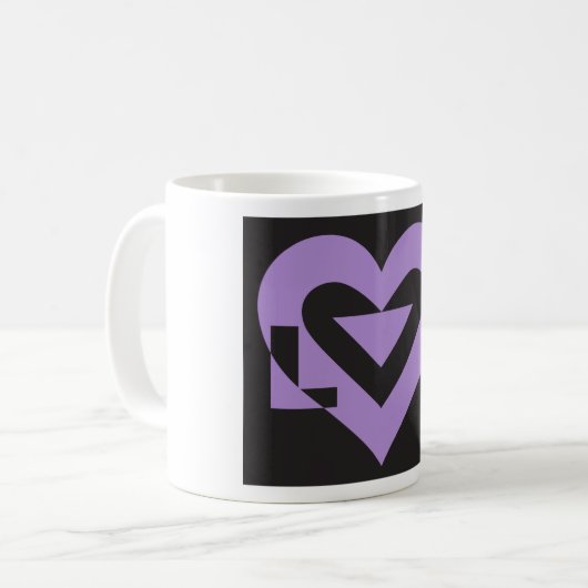Mug Aimer violet sur noir (Devant gauche)