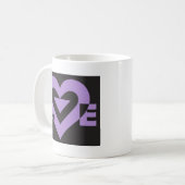 Mug Aimer violet sur noir (Devant gauche)