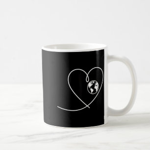 Mug Aimez la planète terre cœur globe minimaliste