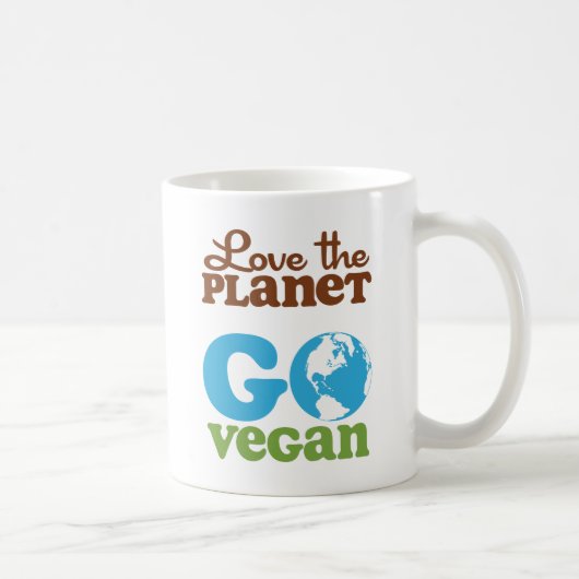 Mug Aimez la planète vont végétalien (Droite)