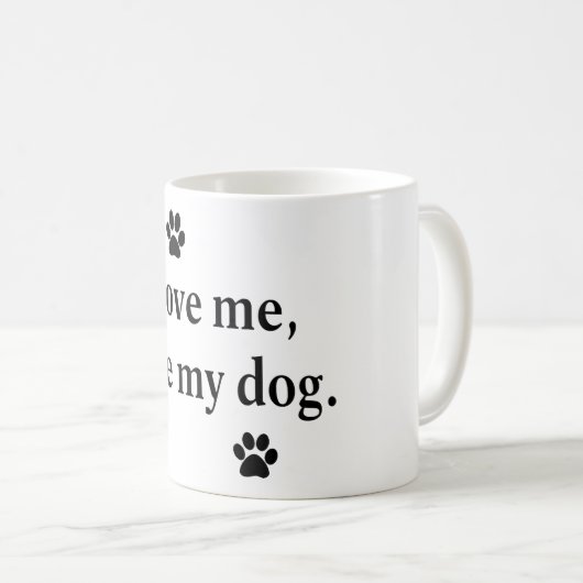 Mug Aimez-moi, aimez mon chien (Devant droit)