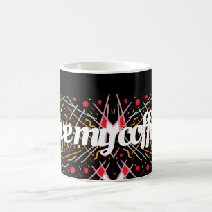 Mug Aimez mon logo café sur un motif mixte noir