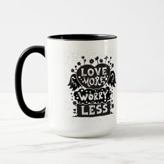 Mug Aimez plus d'inquiétude moins (Gauche)