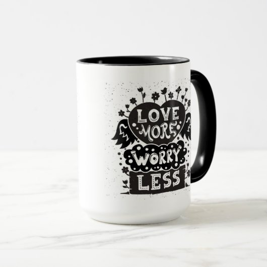 Mug Aimez plus d'inquiétude moins (Devant droit)