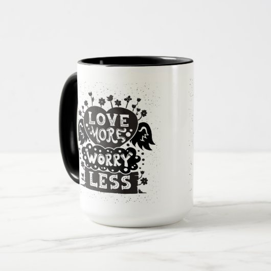 Mug Aimez plus d'inquiétude moins (Devant gauche)