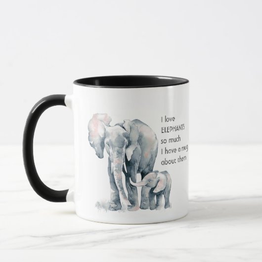 Mug Aimez tellement les ÉLÉPHANTS Je tellement de Cita (Gauche)