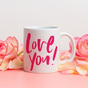 Mug Aimez-vous audacieuse Saint Valentin rose moderne