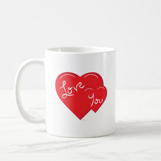 Mug Aimez-vous Coeurs Heureux Saint Valentin mignon (Gauche)