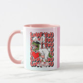 Mug Aimez-vous, Dinosaure mignon en costume lapin (Gauche)