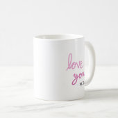 Mug Aimez-vous écriture rose personnalisée (Devant droit)