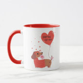 Mug Aimez-vous Fourrure-toujours mignon Chien Dachshun (Gauche)