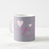 Mug Aimez-vous Grand-mère Buffle Rose Coeurs Coeurs (Devant gauche)