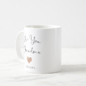 Mug Aimez-vous grand-mère | Script manuscrit et coeur (Devant gauche)
