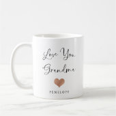 Mug Aimez-vous grand-mère | Script manuscrit et coeur (Gauche)