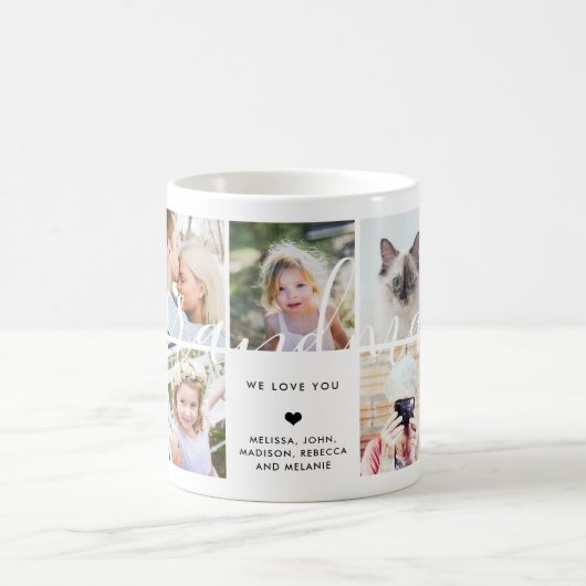 Mug Aimez-vous grand-mère | Texte de calligraphie cade (Centre)