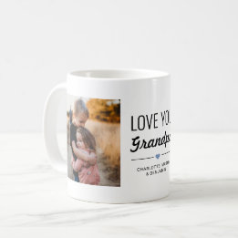 Mug Aimez-vous grand-père Anniversaire Photo personnal