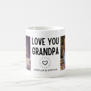 Mug Aimez-vous Grand-père PersonnaliséDeux photos Text