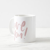 Mug Aimez-vous la Saint-Valentin moderne rose vif (Devant gauche)