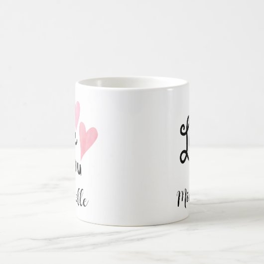 Mug Aimez-vous les mignons Coeurs roses roses (Centre)