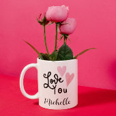 Mug Aimez-vous les mignons Coeurs roses roses