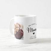 Mug Aimez-vous Maman Coeurs Personnalisé Deux Photo te (Devant gauche)
