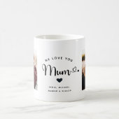 Mug Aimez-vous Maman Coeurs Personnalisé Deux Photo te (Centre)