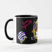 Mug Aimez vous-même Visage Souriant Drôle Design Cool (Gauche)