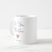 Mug Aimez-vous mère | Script manuscrit et coeur (Devant gauche)