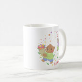 Mug Aimez-vous : Ours et lapin en peluche avec fleurs (Devant droit)