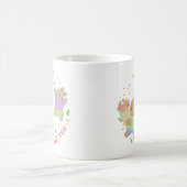 Mug Aimez-vous : Ours et lapin en peluche avec fleurs (Centre)