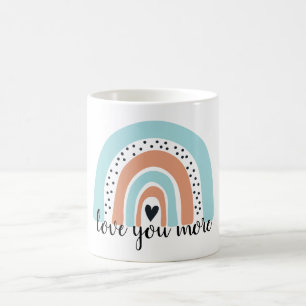 Mug Aimez-vous plus Rainbow Heart Blue Peach