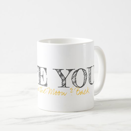 Mug AIMEZ-VOUS Typographie À LA LUNE & RETOUR Sweet (Devant droit)