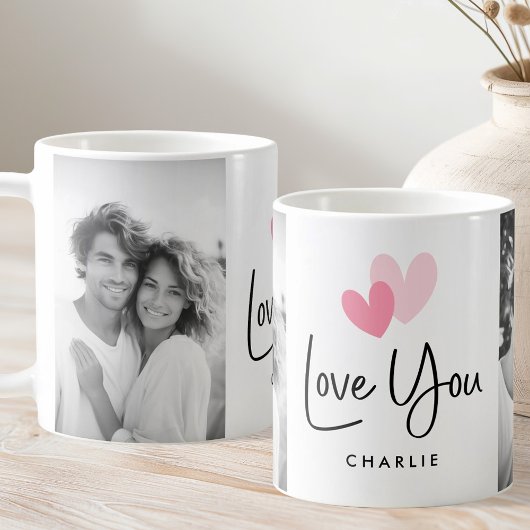 Mug Aimez-vous Valentines jour Coeurs mignons nom phot