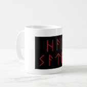 Mug Aîné rouge foncé Futhark Hail Satan (Devant gauche)