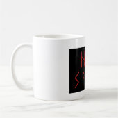 Mug Aîné rouge foncé Futhark Hail Satan (Gauche)