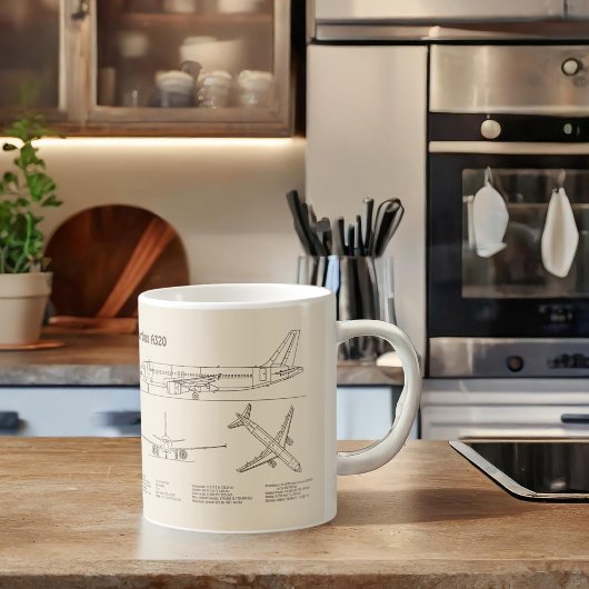 Mug Airbus A320 - Plan de dessin du plan directeur de 