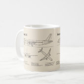 Mug Airbus A320 - Plan de dessin du plan directeur de  (Devant gauche)