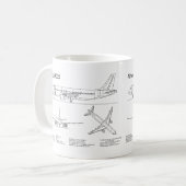 Mug Airbus A320 - Plans de dessin de plan d'avion BD (Devant gauche)