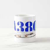 Mug Airbus A380 Dessin d'aquarelle d'avion (Centre)