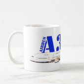 Mug Airbus A380 Dessin d'aquarelle d'avion (Gauche)