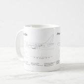 Mug Airbus a380 - Plan de dessin du plan d'avion BD (Devant gauche)