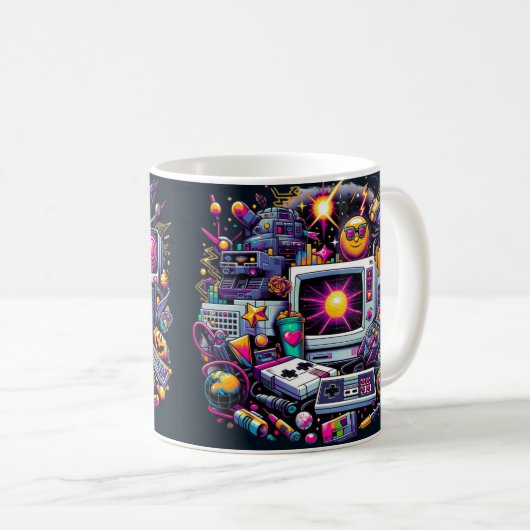Mug Aire de jeu Retro Tech : une nostalgique Odyssée d (Devant droit)