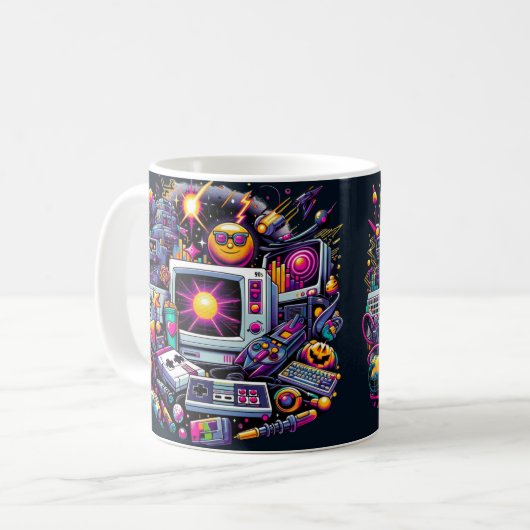 Mug Aire de jeu Retro Tech : une nostalgique Odyssée d (Devant gauche)