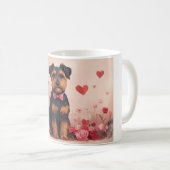 Mug Airedale avec des roses - Saint-Valentin (Devant droit)