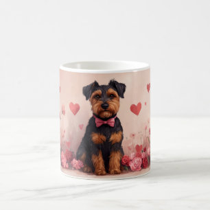 Mug Airedale avec des roses - Saint-Valentin