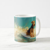 Mug Airedale Beach Surf Peinture (Devant droit)