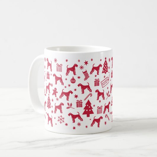 Mug Airedale Terrier Design de Noël (Devant gauche)