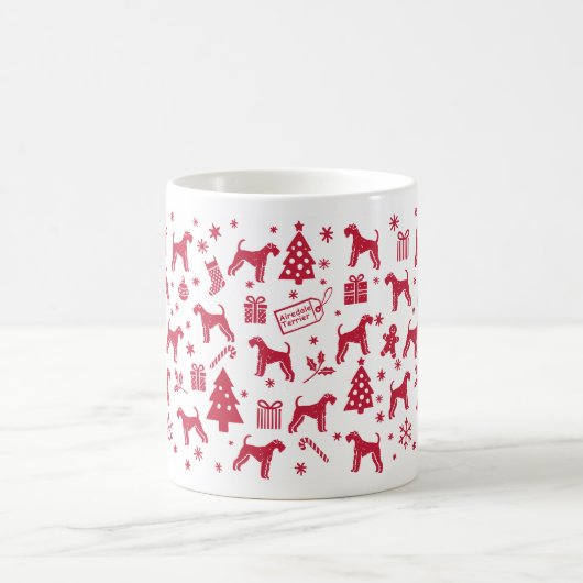 Mug Airedale Terrier Design de Noël (Centre)